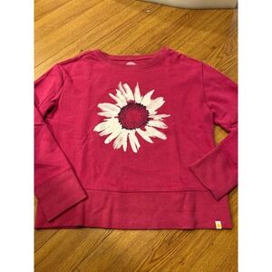 Life is Good Sweatshirt Flower / Sunflower Size XS Fuchsia